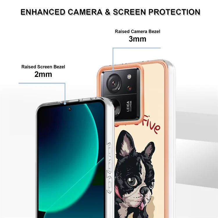 YB IMD Series-19 Style-D For Xiaomi 13T / 13T Pro / Redmi K60 Ultra Case 2.0mm IMD Pattern Phone TPU Cover
