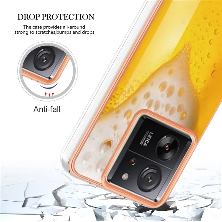 YB IMD Series-19 Style-D For Xiaomi 13T / 13T Pro / Redmi K60 Ultra Case 2.0mm IMD Pattern Phone TPU Cover