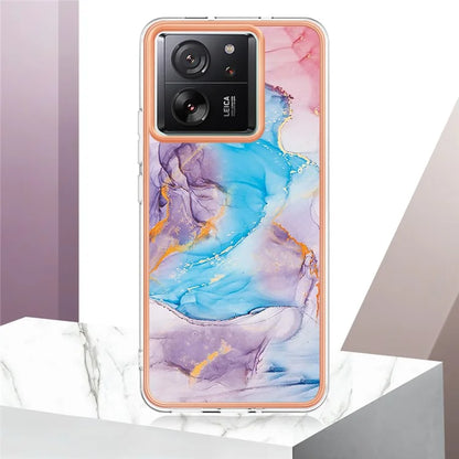YB IMD Series-1 For Xiaomi 13T / 13T Pro / Redmi K60 Ultra Case IMD Marble Flower Pattern TPU Cover