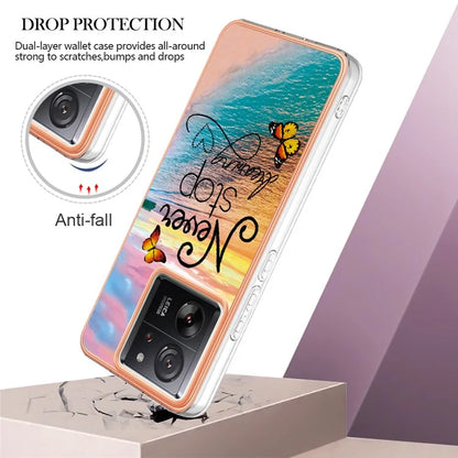 YB IMD Series-1 For Xiaomi 13T / 13T Pro / Redmi K60 Ultra Case IMD Marble Flower Pattern TPU Cover