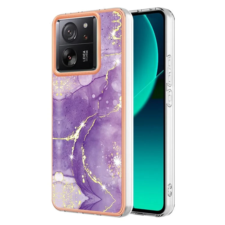 YB IMD Series-2 For Xiaomi 13T / 13T Pro / Redmi K60 Ultra TPU Case Electroplating Marble Pattern Phone Cover