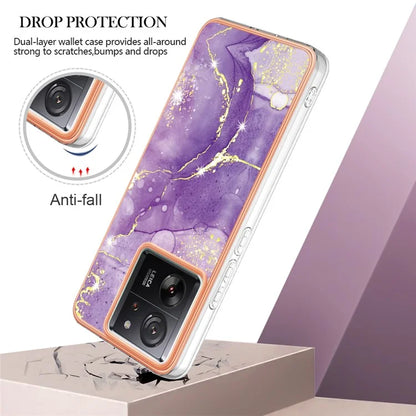 YB IMD Series-2 For Xiaomi 13T / 13T Pro / Redmi K60 Ultra TPU Case Electroplating Marble Pattern Phone Cover