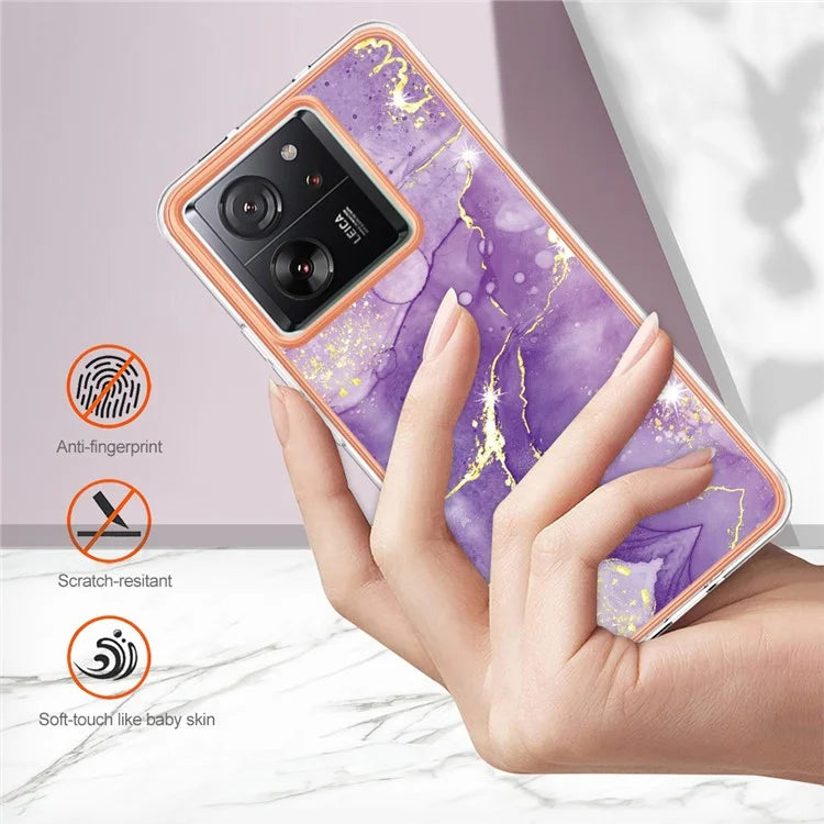 YB IMD Series-2 For Xiaomi 13T / 13T Pro / Redmi K60 Ultra TPU Case Electroplating Marble Pattern Phone Cover