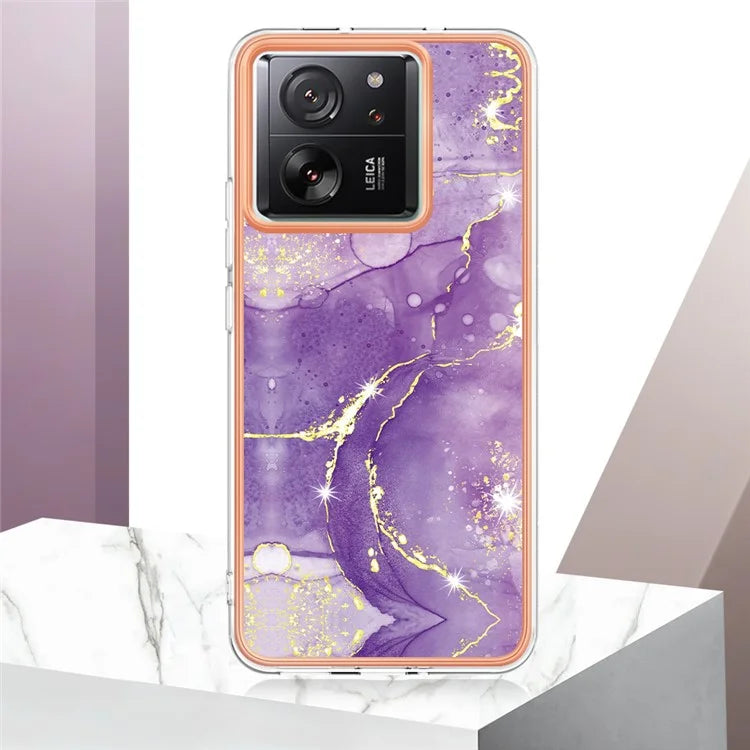 YB IMD Series-2 For Xiaomi 13T / 13T Pro / Redmi K60 Ultra TPU Case Electroplating Marble Pattern Phone Cover