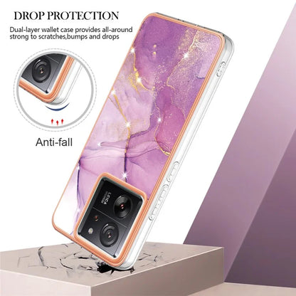 YB IMD Series-2 For Xiaomi 13T / 13T Pro / Redmi K60 Ultra TPU Case Electroplating Marble Pattern Phone Cover