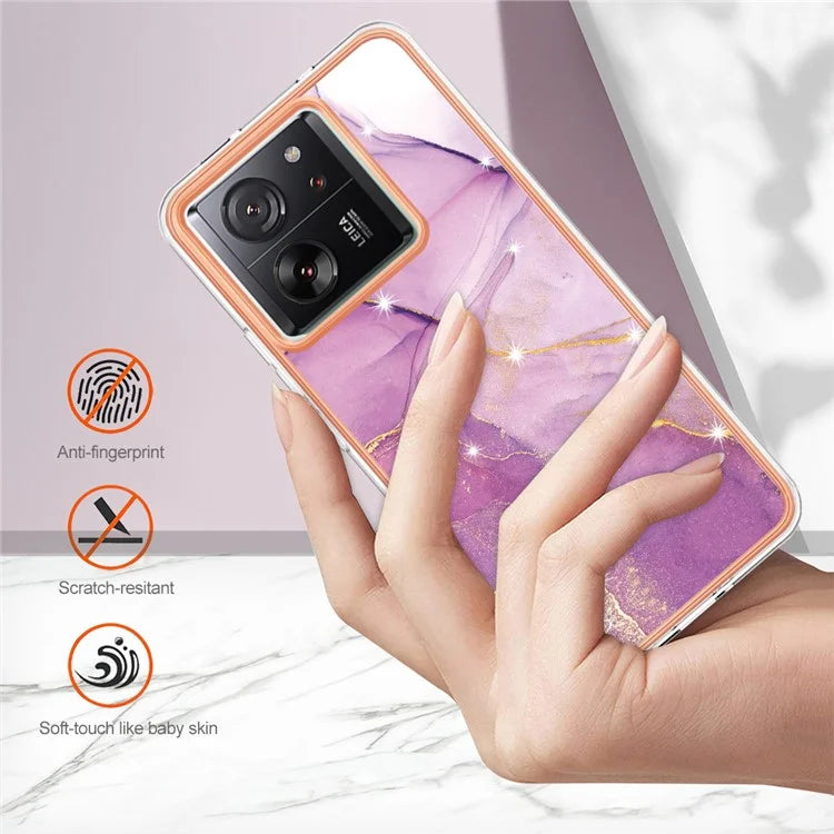 YB IMD Series-2 For Xiaomi 13T / 13T Pro / Redmi K60 Ultra TPU Case Electroplating Marble Pattern Phone Cover