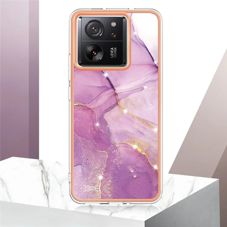YB IMD Series-2 For Xiaomi 13T / 13T Pro / Redmi K60 Ultra TPU Case Electroplating Marble Pattern Phone Cover