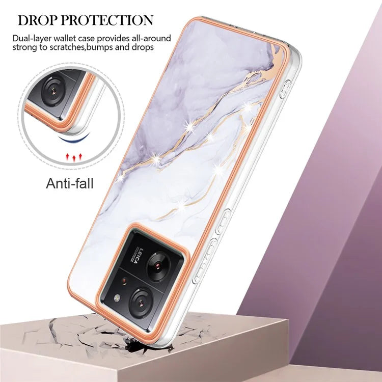 YB IMD Series-2 For Xiaomi 13T / 13T Pro / Redmi K60 Ultra TPU Case Electroplating Marble Pattern Phone Cover