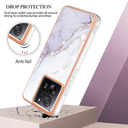YB IMD Series-2 For Xiaomi 13T / 13T Pro / Redmi K60 Ultra TPU Case Electroplating Marble Pattern Phone Cover