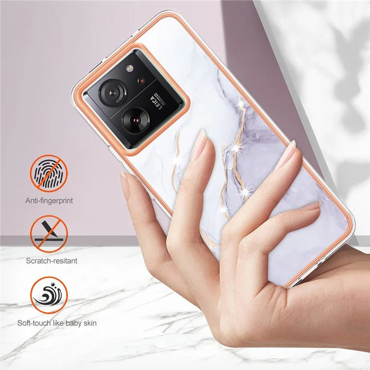 YB IMD Series-2 For Xiaomi 13T / 13T Pro / Redmi K60 Ultra TPU Case Electroplating Marble Pattern Phone Cover