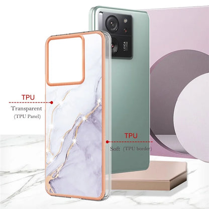 YB IMD Series-2 For Xiaomi 13T / 13T Pro / Redmi K60 Ultra TPU Case Electroplating Marble Pattern Phone Cover