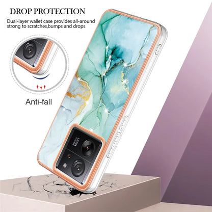 YB IMD Series-2 For Xiaomi 13T / 13T Pro / Redmi K60 Ultra TPU Case Electroplating Marble Pattern Phone Cover