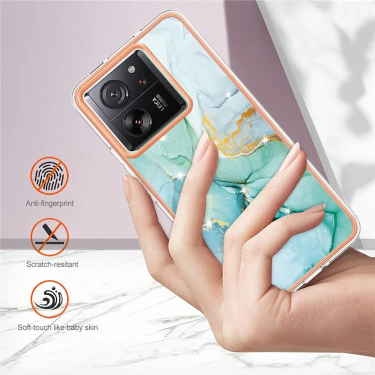 YB IMD Series-2 For Xiaomi 13T / 13T Pro / Redmi K60 Ultra TPU Case Electroplating Marble Pattern Phone Cover