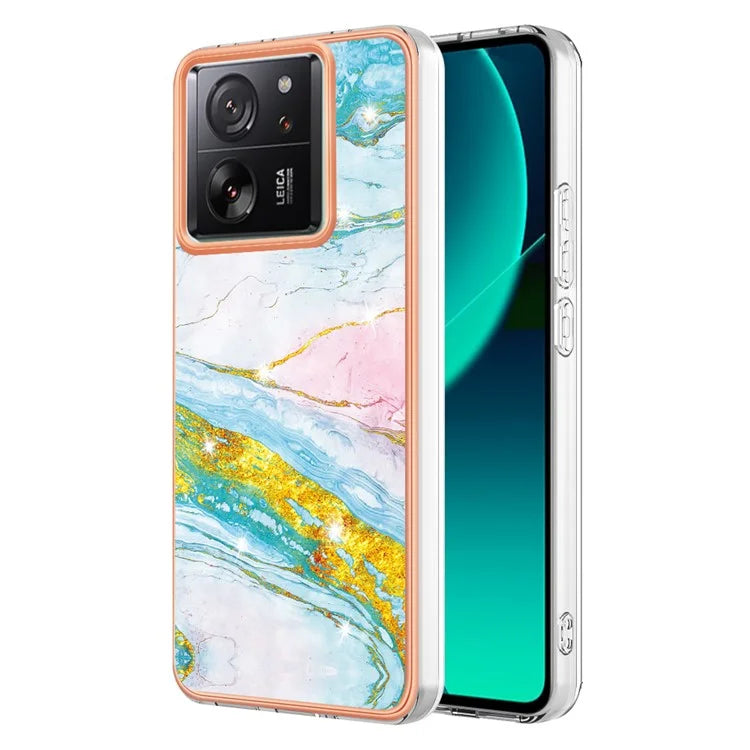 YB IMD Series-2 For Xiaomi 13T / 13T Pro / Redmi K60 Ultra TPU Case Electroplating Marble Pattern Phone Cover