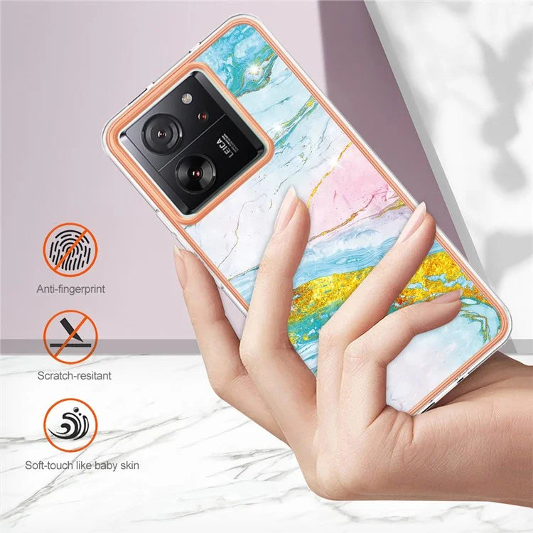 YB IMD Series-2 For Xiaomi 13T / 13T Pro / Redmi K60 Ultra TPU Case Electroplating Marble Pattern Phone Cover