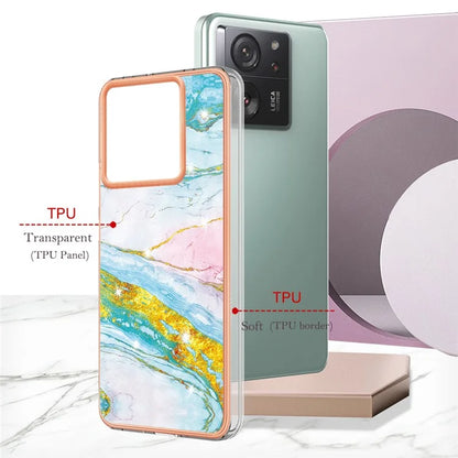 YB IMD Series-2 For Xiaomi 13T / 13T Pro / Redmi K60 Ultra TPU Case Electroplating Marble Pattern Phone Cover