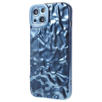 For iPhone 15 TPU Case Electroplating Wrinkled Uneven Phone Cover