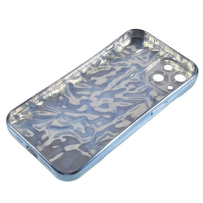 For iPhone 15 TPU Case Electroplating Wrinkled Uneven Phone Cover