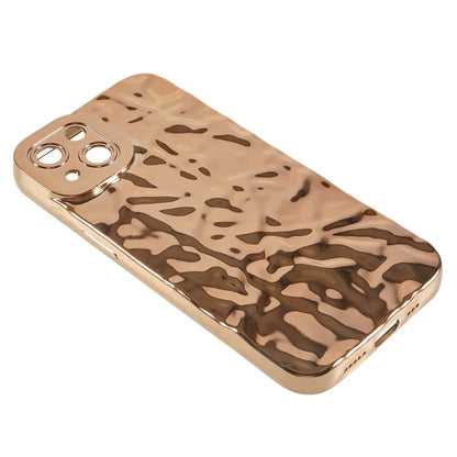 For iPhone 15 TPU Case Electroplating Wrinkled Uneven Phone Cover
