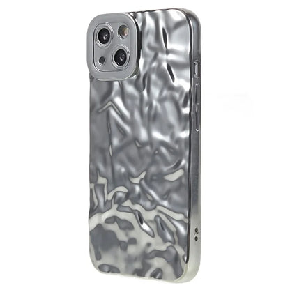 For iPhone 15 TPU Case Electroplating Wrinkled Uneven Phone Cover