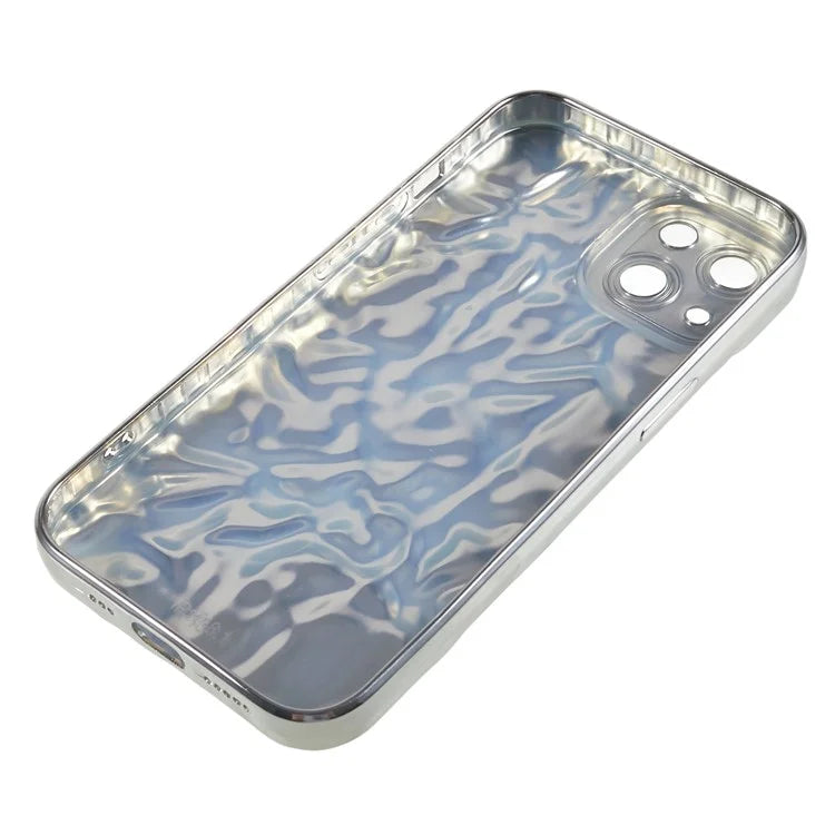For iPhone 15 TPU Case Electroplating Wrinkled Uneven Phone Cover