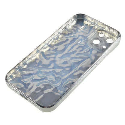 For iPhone 15 TPU Case Electroplating Wrinkled Uneven Phone Cover