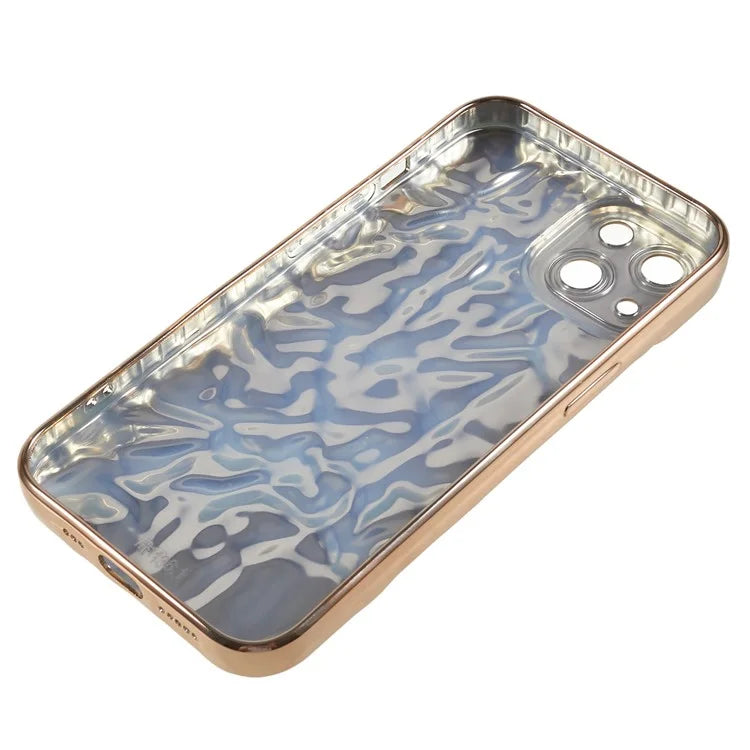 For iPhone 15 Plus Phone Case Electroplating Wrinkled Uneven TPU Cover
