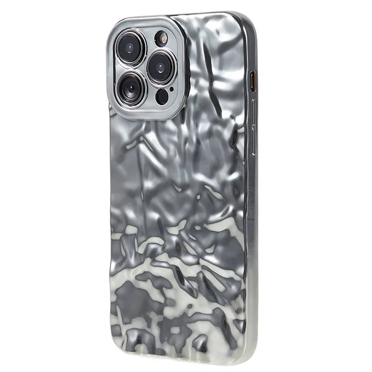 For iPhone 15 Pro Case Wrinkled Uneven Surface TPU Phone Cover