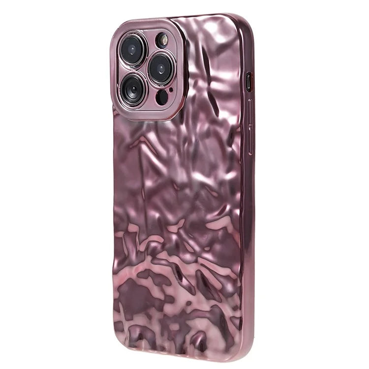 For iPhone 15 Pro Case Wrinkled Uneven Surface TPU Phone Cover