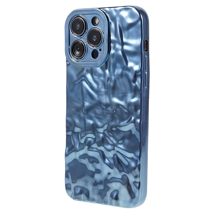 For iPhone 15 Pro Case Wrinkled Uneven Surface TPU Phone Cover
