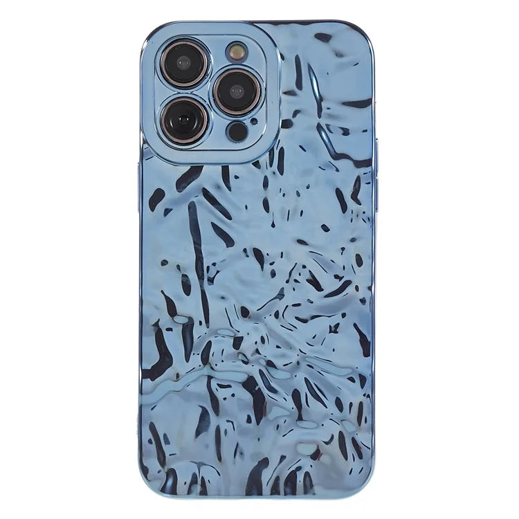 For iPhone 15 Pro Case Wrinkled Uneven Surface TPU Phone Cover