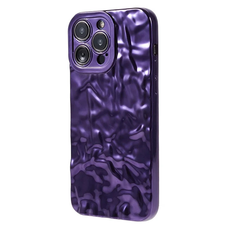For iPhone 15 Pro Case Wrinkled Uneven Surface TPU Phone Cover