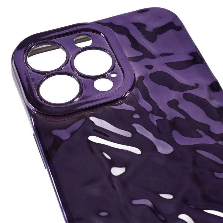 For iPhone 15 Pro Case Wrinkled Uneven Surface TPU Phone Cover