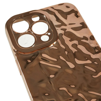 For iPhone 15 Pro Max Case Electroplating TPU Wrinkled Uneven Phone Cover