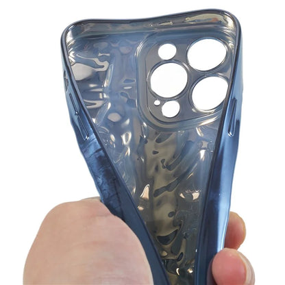 For iPhone 15 Pro Max Case Electroplating TPU Wrinkled Uneven Phone Cover