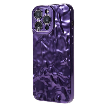 For iPhone 15 Pro Max Case Electroplating TPU Wrinkled Uneven Phone Cover