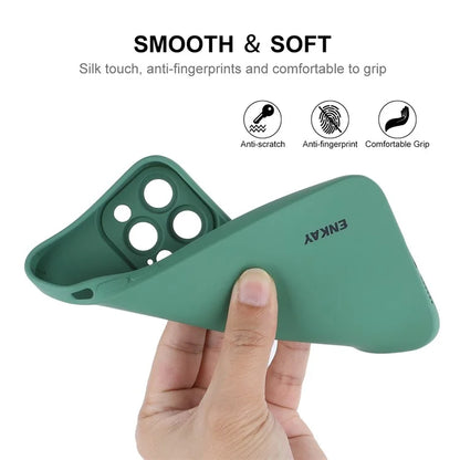 ENKAY HAT PRINCE For iPhone 15 Pro Case Camera Lens Precise Cutout Liquid Silicone Phone Cover