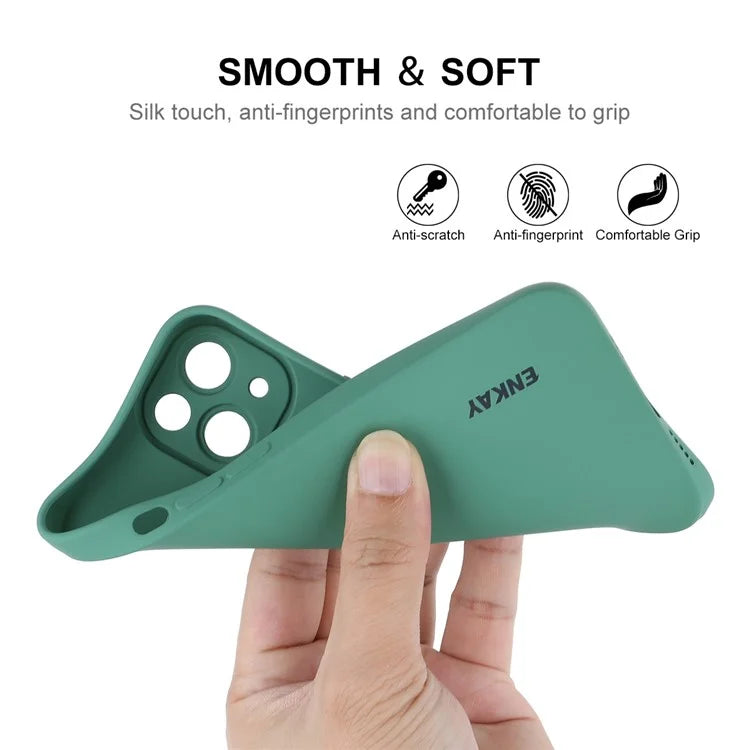 ENKAY HAT PRINCE For iPhone 15 Plus Case Precise Cutout Bump Proof Liquid Silicone Phone Cover