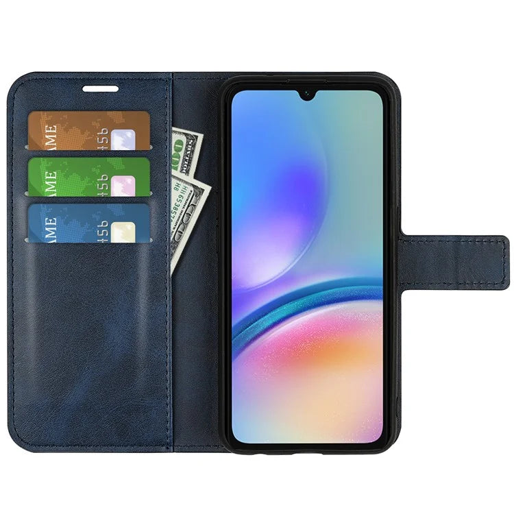For Samsung Galaxy A05s 4G Case PU Leather Stand Calf Texture Cell Phone Cover