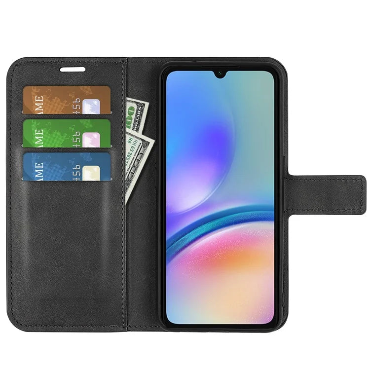 For Samsung Galaxy A05s 4G Case PU Leather Stand Calf Texture Cell Phone Cover
