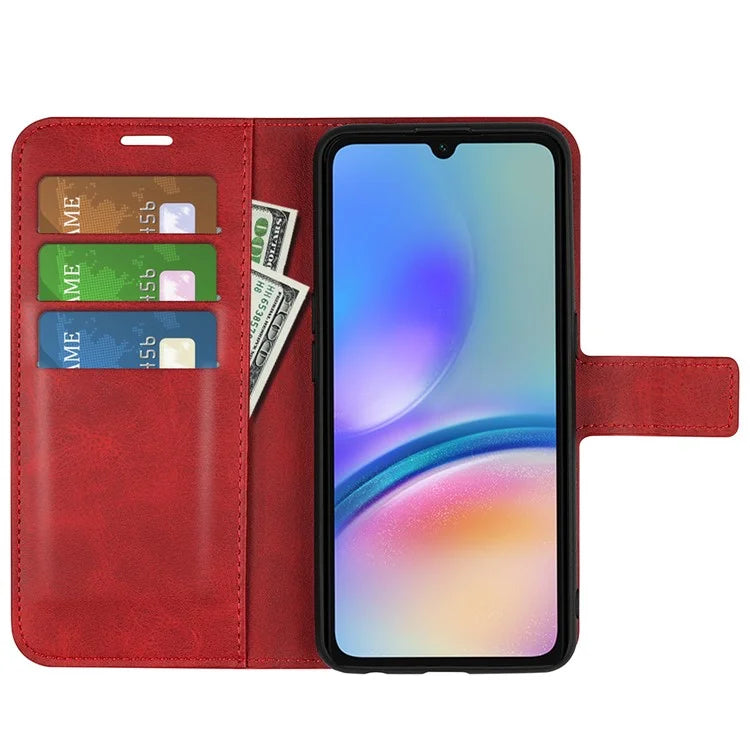 For Samsung Galaxy A05s 4G Case PU Leather Stand Calf Texture Cell Phone Cover