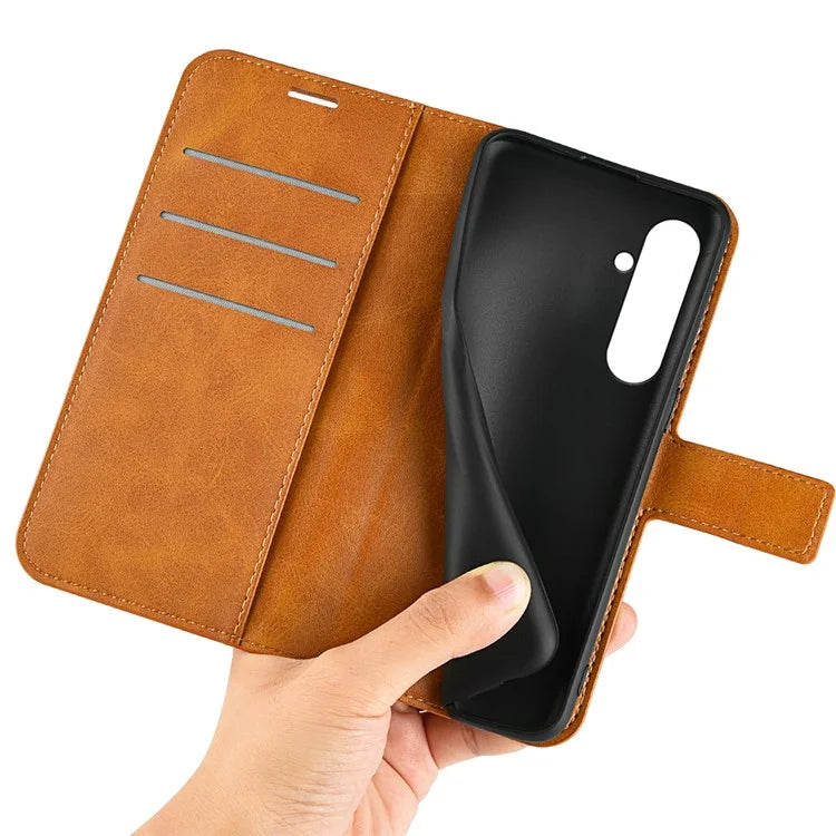 For Samsung Galaxy A05s 4G Case PU Leather Stand Calf Texture Cell Phone Cover
