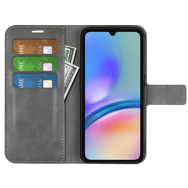 For Samsung Galaxy A05s 4G Case PU Leather Stand Calf Texture Cell Phone Cover