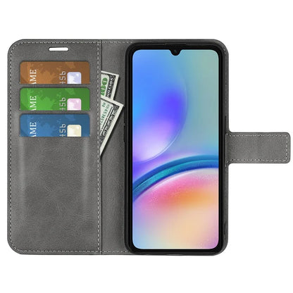 For Samsung Galaxy A05s 4G Case PU Leather Stand Calf Texture Cell Phone Cover