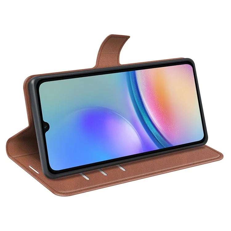 For Samsung Galaxy A05s 4G Case PU Leather Stand Calf Texture Cell Phone Cover