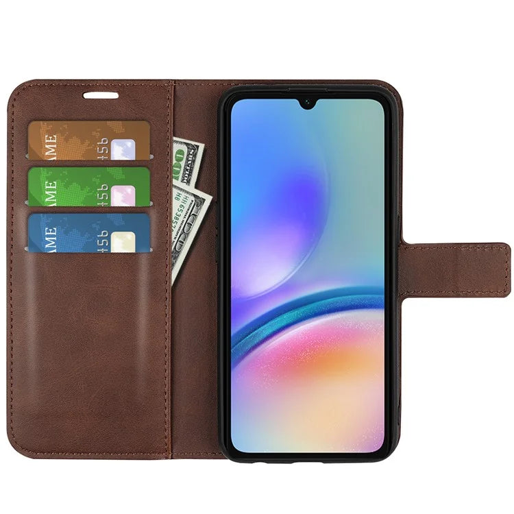 For Samsung Galaxy A05s 4G Case PU Leather Stand Calf Texture Cell Phone Cover