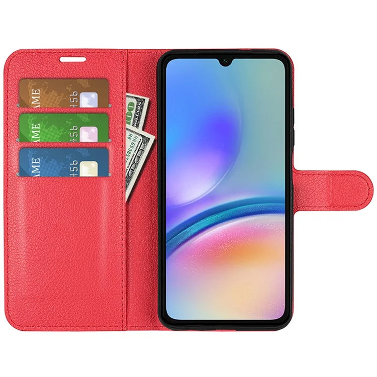 For Samsung Galaxy A05s 4G Case Litchi Texture Stand Leather Wallet Phone Shell