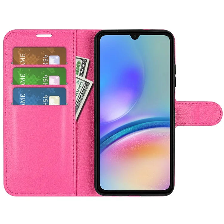 For Samsung Galaxy A05s 4G Case Litchi Texture Stand Leather Wallet Phone Shell