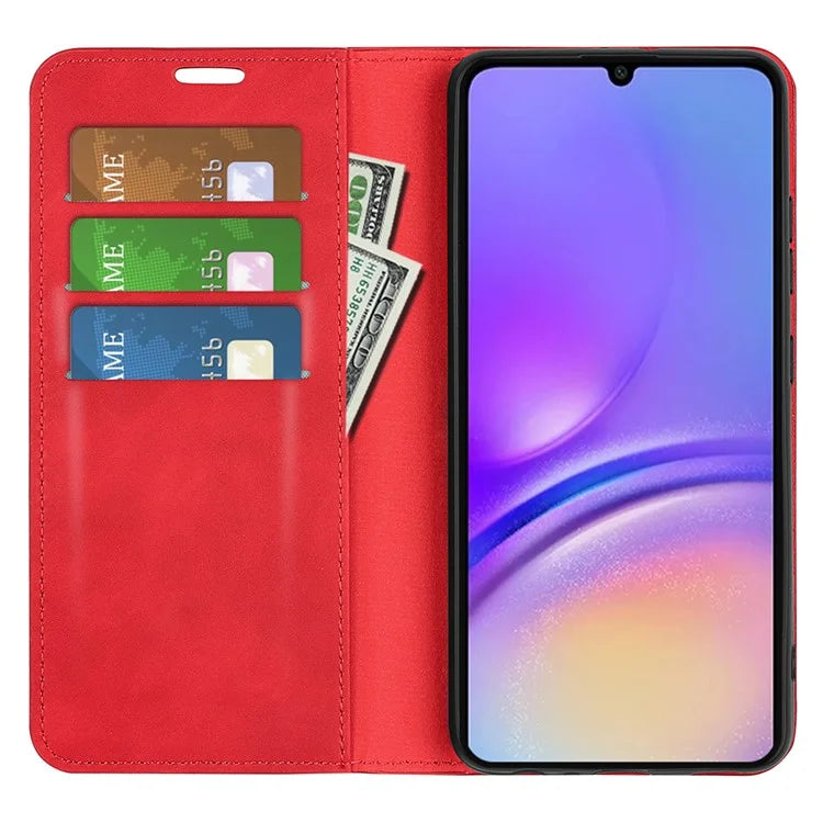For Samsung Galaxy A05 4G Case PU Leather Phone Wallet Skin-touch Flip Cover