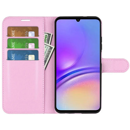 For Samsung Galaxy A05 4G Case Litchi Texture Folding Stand Leather Phone Shell